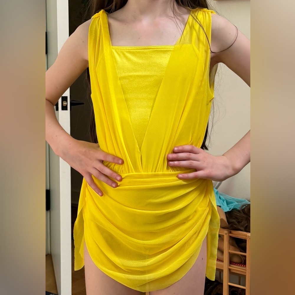 Weissman Balera yellow dance dress in child medium.